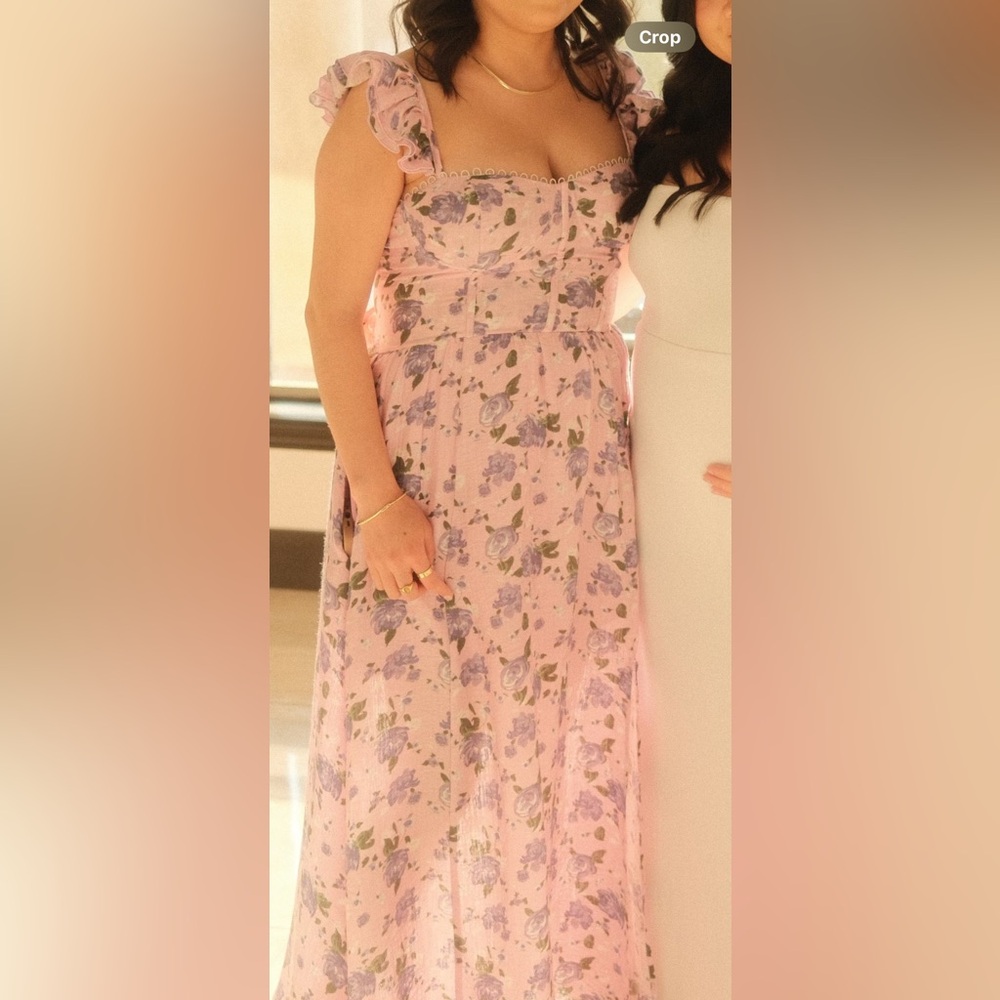 Altar'd State Pink and Purple Ruffled Tiered Sundress